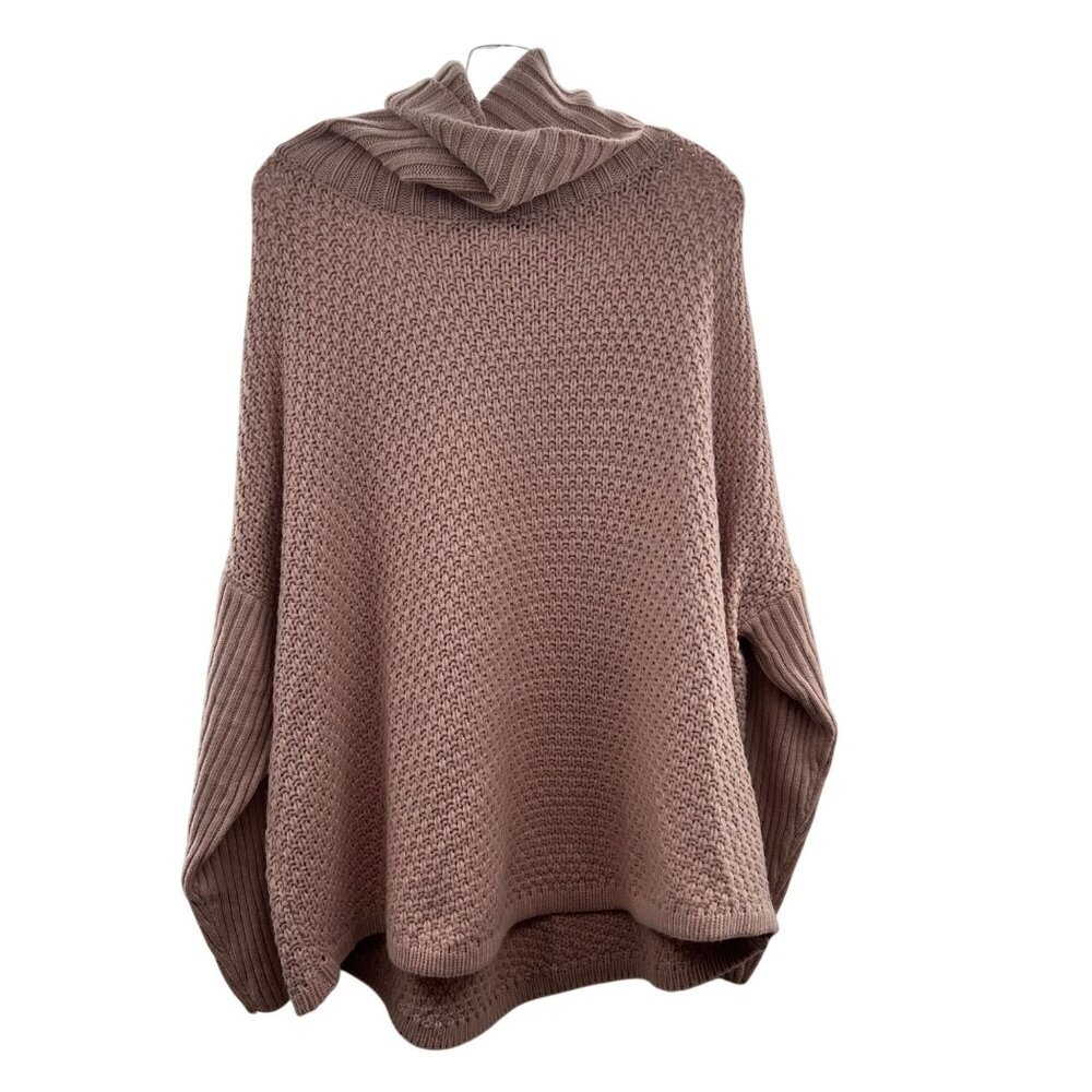 Cozy Knit Cowl Neck Sweater - Brown